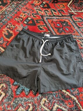Zara Men's Black Athletic Drawstring Shorts